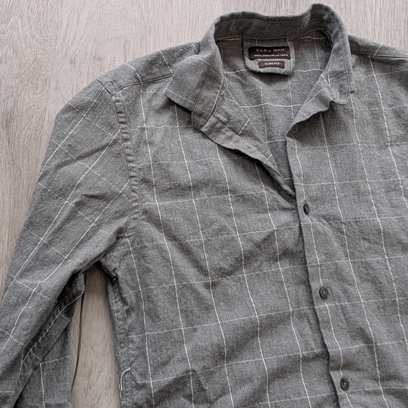 Zara gray Checkered Men's Shirt - Picture 8 of 10